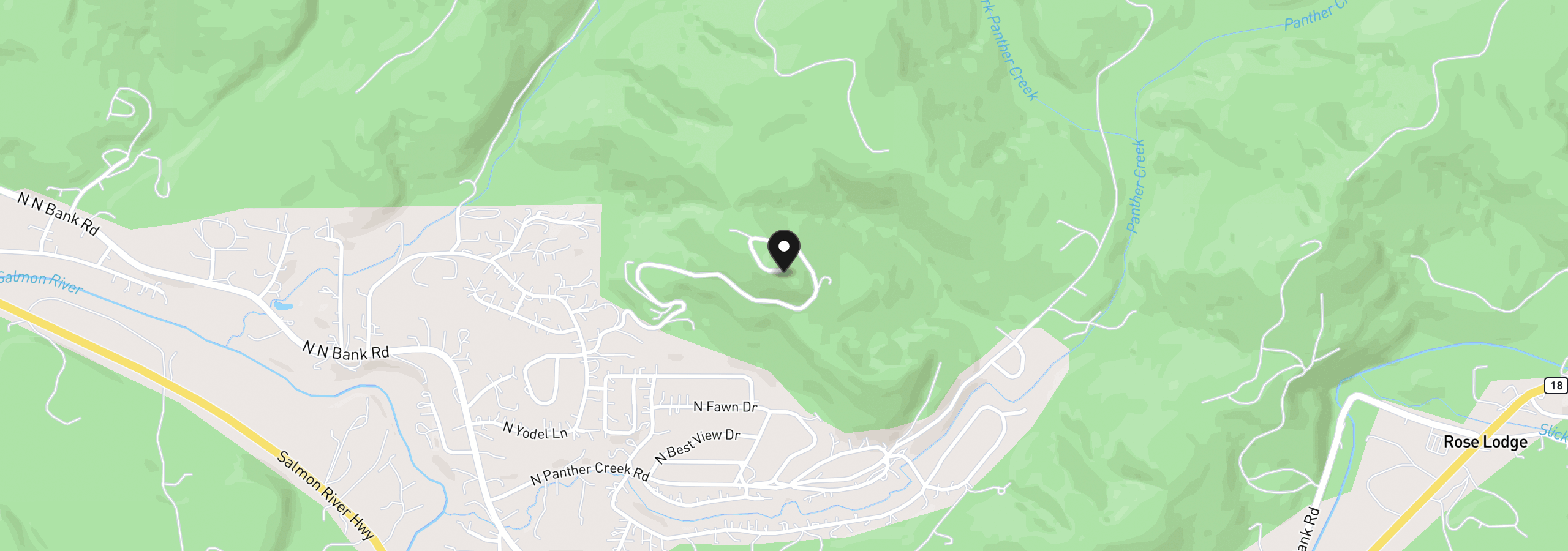 Map showing the location of 1091 N Echo Mountain Rd, Otis, OR 97368