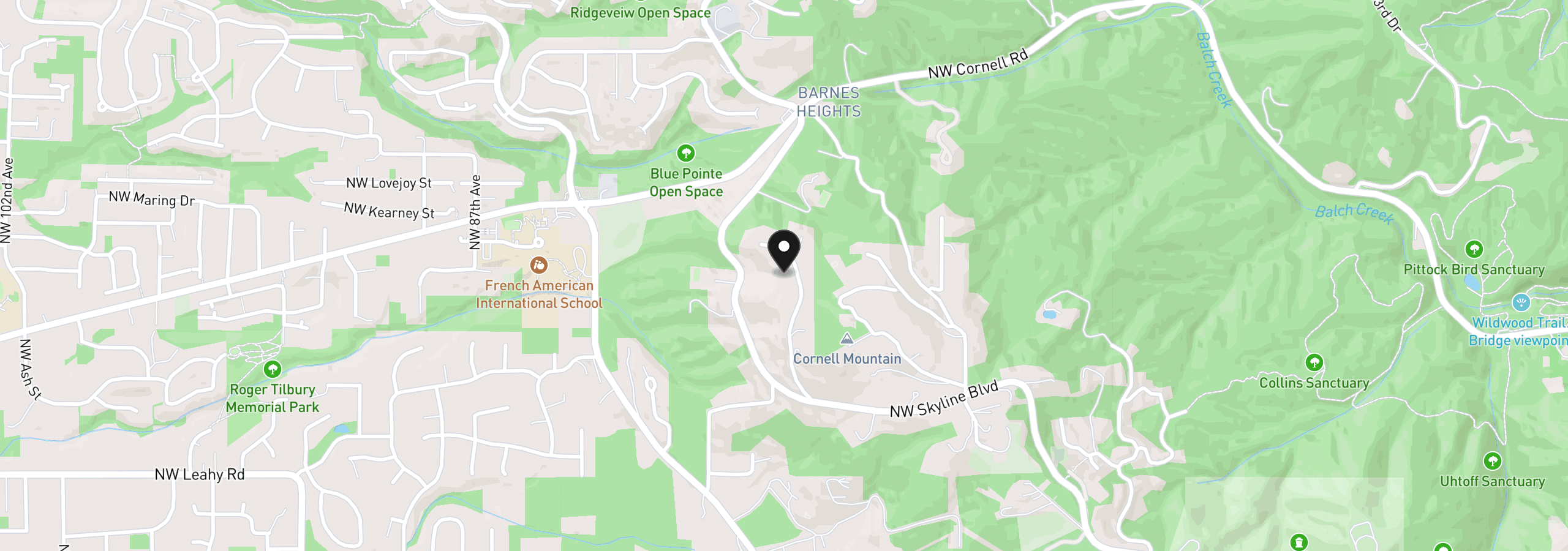 Map showing the location of 707 NW Skyline Crest Rd, Portland, OR 97229