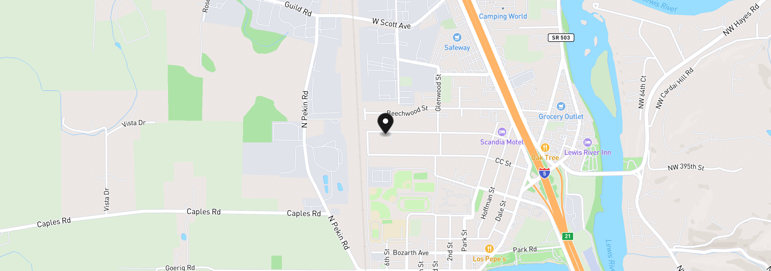 Map showing the location of 779 Washington St, Woodland, Wa 98674