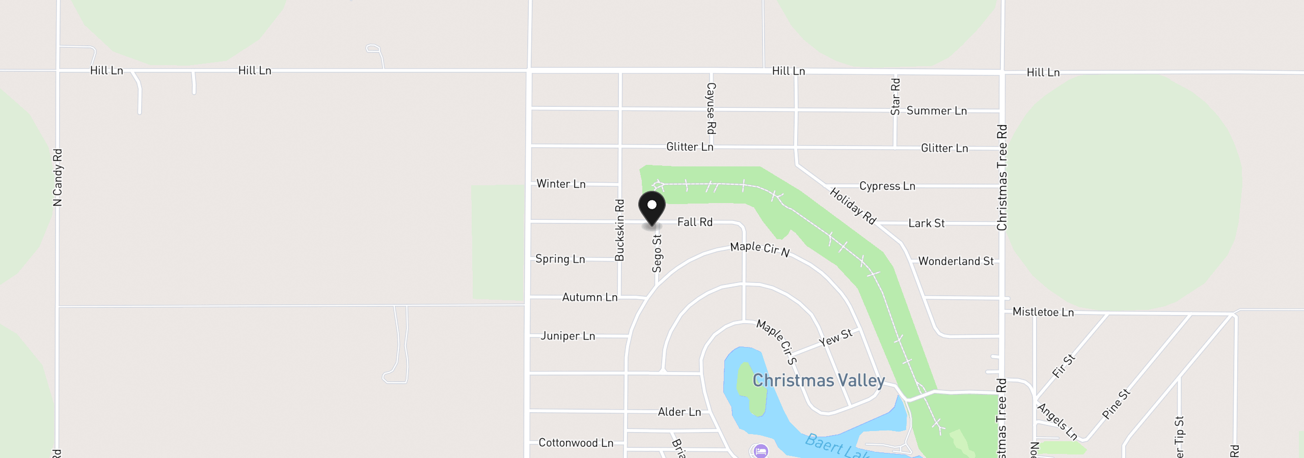 Map showing the location of Fall St 8800, Christmas Valley, OR 97641