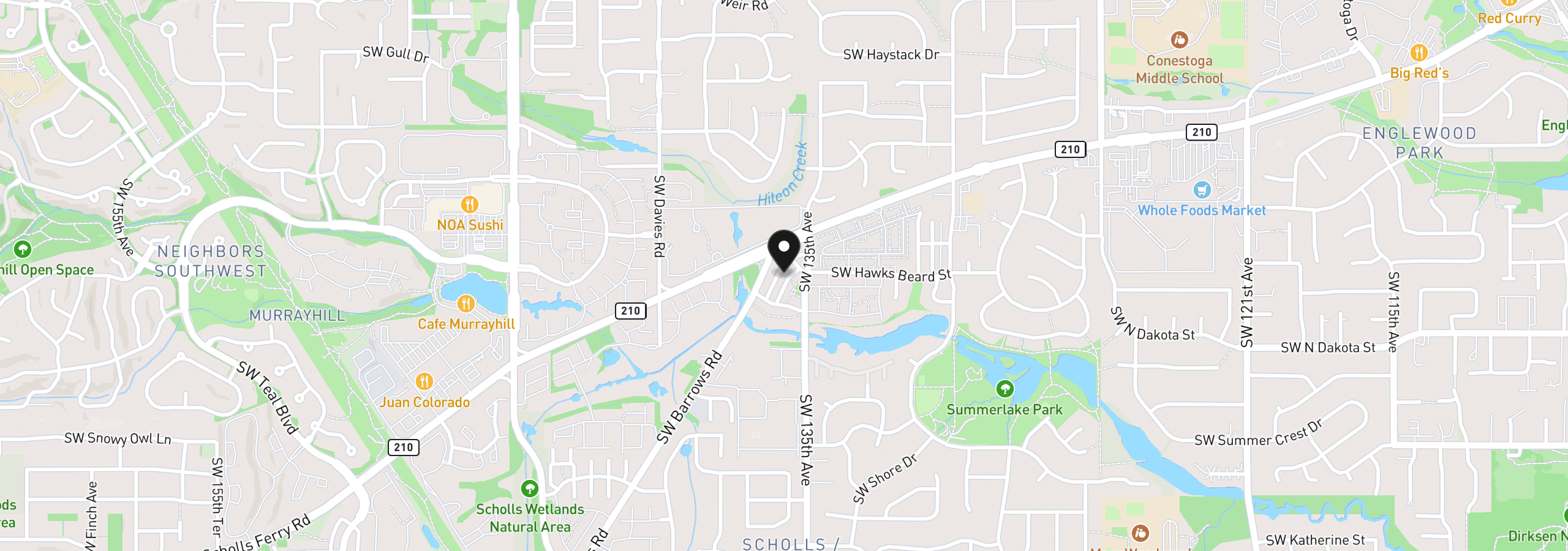 Map showing the location of 11002 SW Sage Ter, Portland, OR 97223