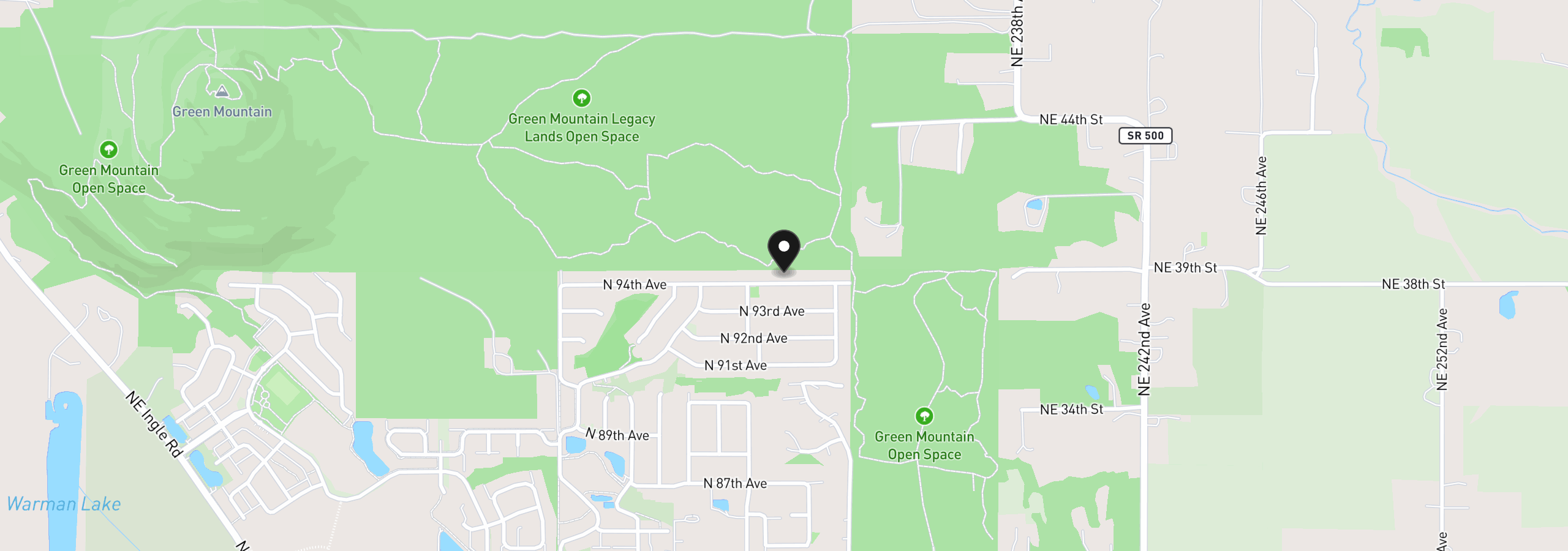 Map showing the location of 5325 N 94th Ave, Camas, Wa 98607