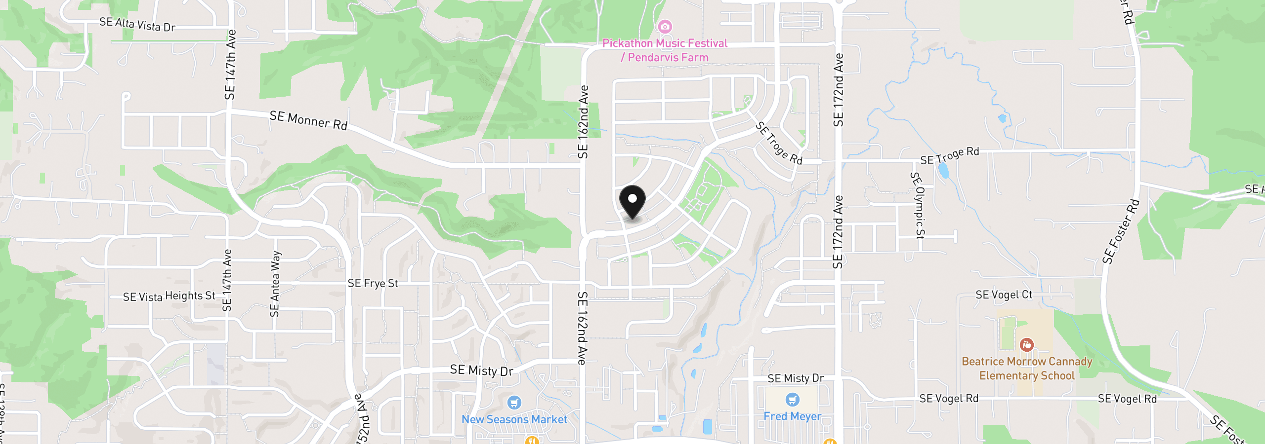 Map showing the location of 16722 SE Multnomah Falls Dr, Happy Valley, OR 97086