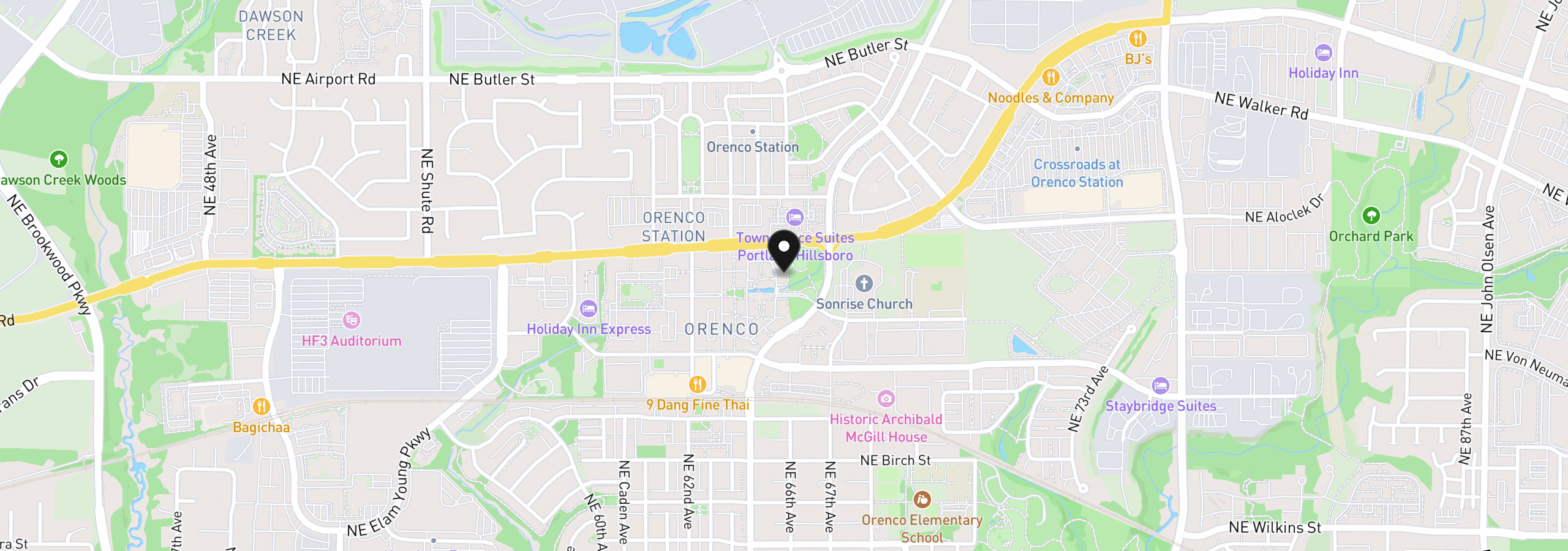 Map showing the location of 1220 NE Horizon Loop 106, Hillsboro, OR 97124