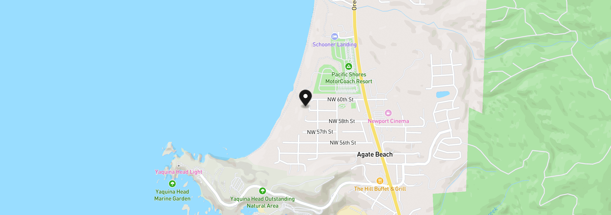 Map showing the location of 0 NW 59th St, Newport, OR 97365