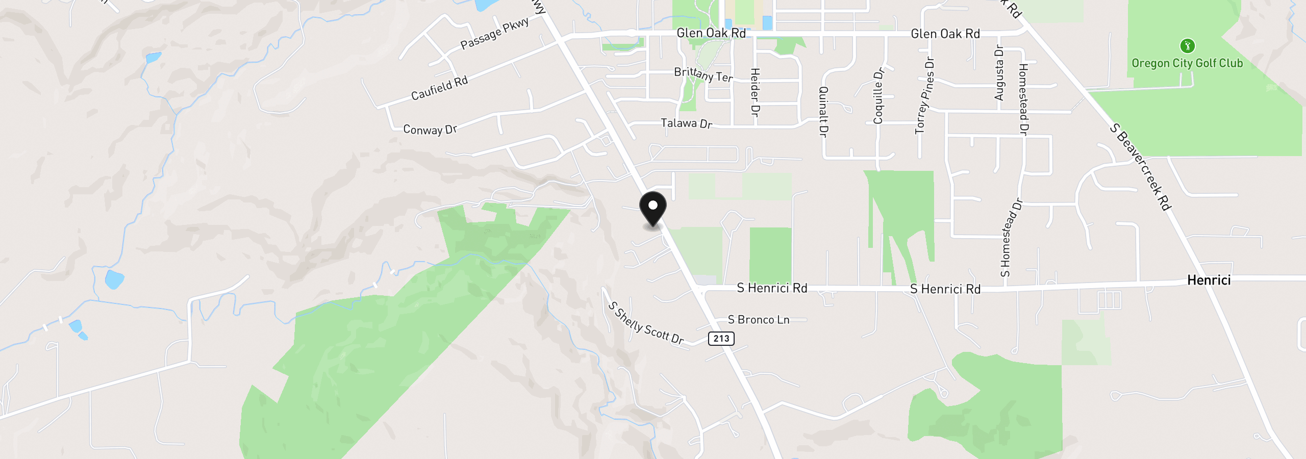 Map showing the location of 20415 Highway 213, Oregon City, OR 97045