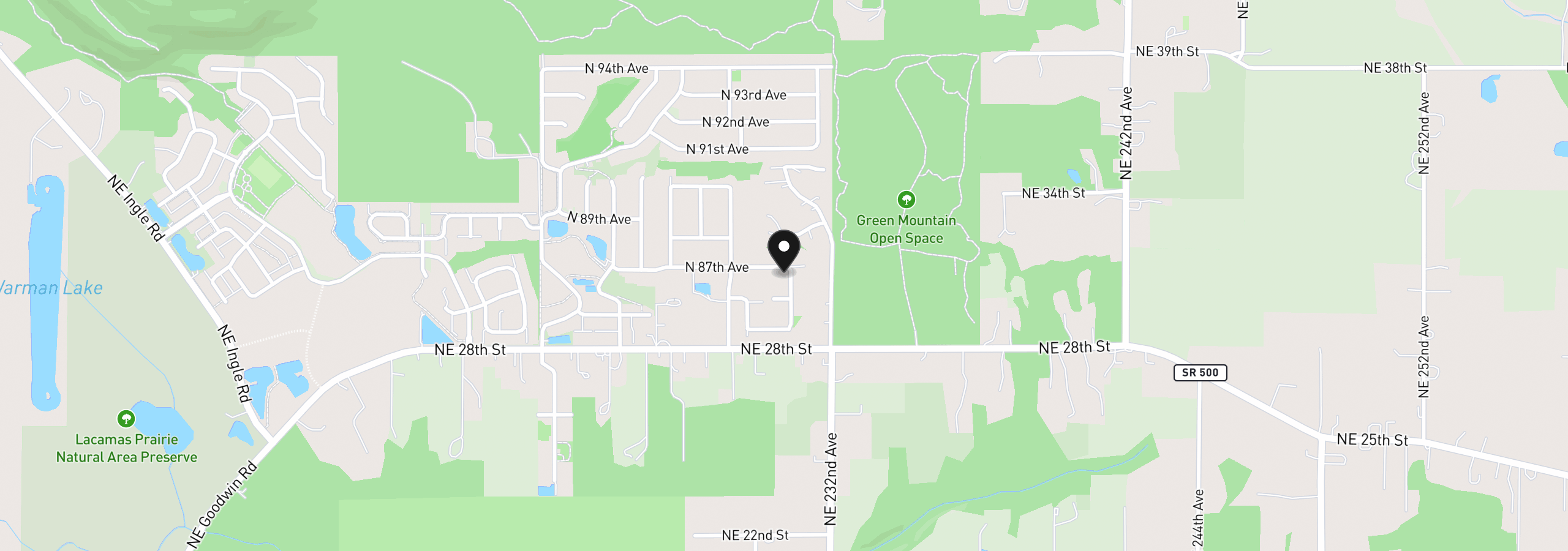 Map showing the location of 5272 N 87th Ave, Camas, Wa 98607