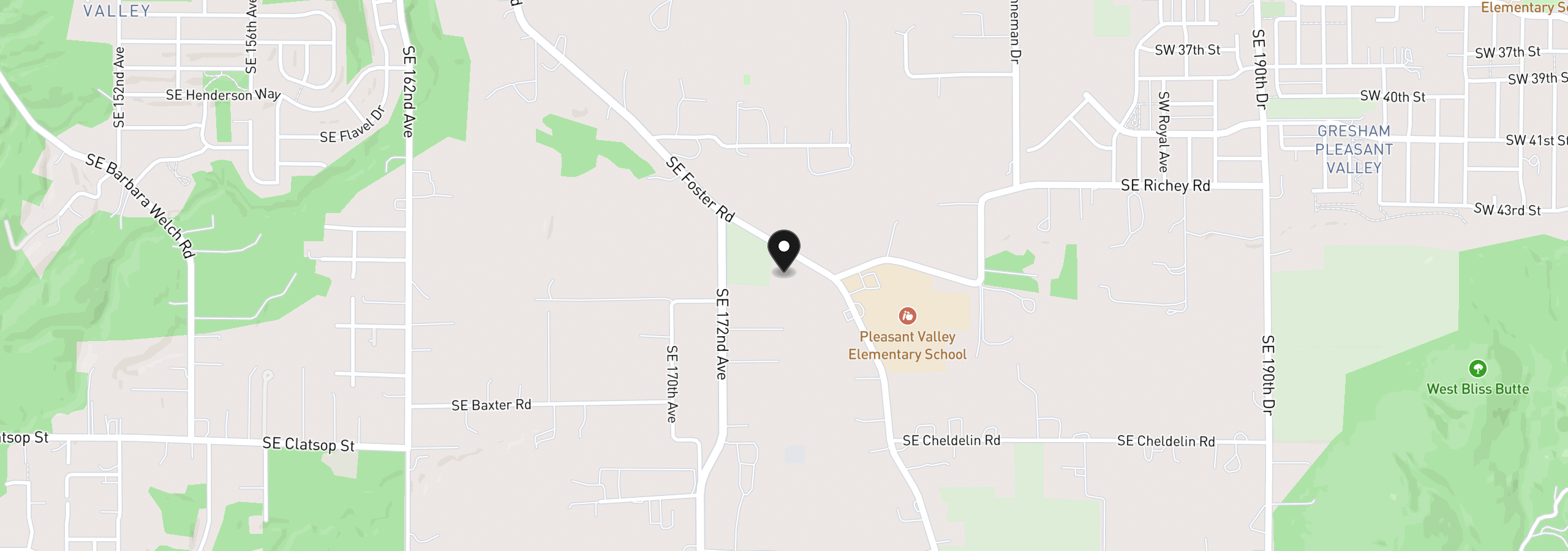 Map showing the location of 17404 SE Foster Rd, Gresham, OR 97080