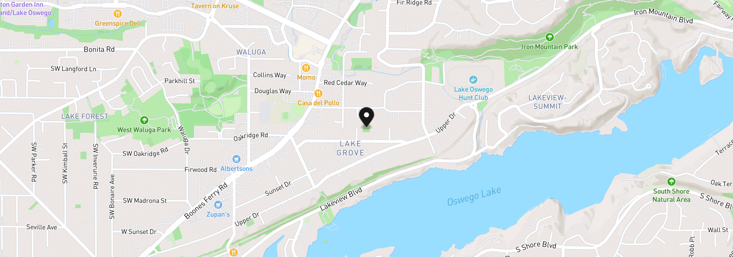 Map showing the location of 3537 Lake Grove Ave, Lake Oswego, OR 97035