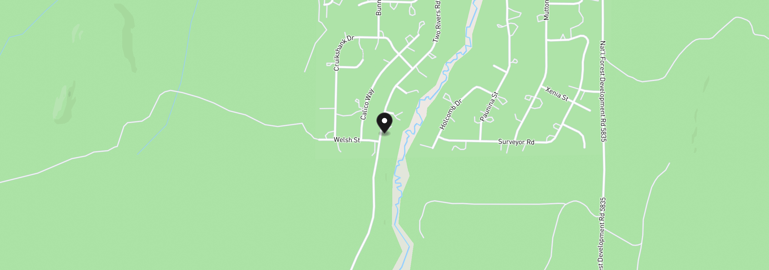 Map showing the location of 19 Two Rivers Rd, Crescent Lake, OR 97733