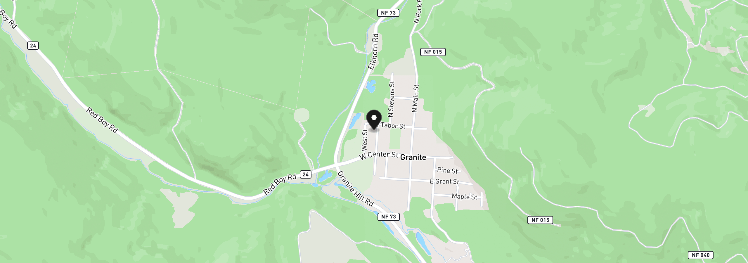 Map showing the location of 1575 McCann St, Granite, OR 97877