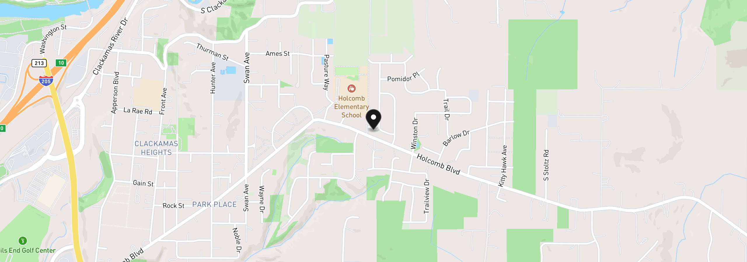 Map showing the location of 15760 Godon Way, Oregon City, OR 97045