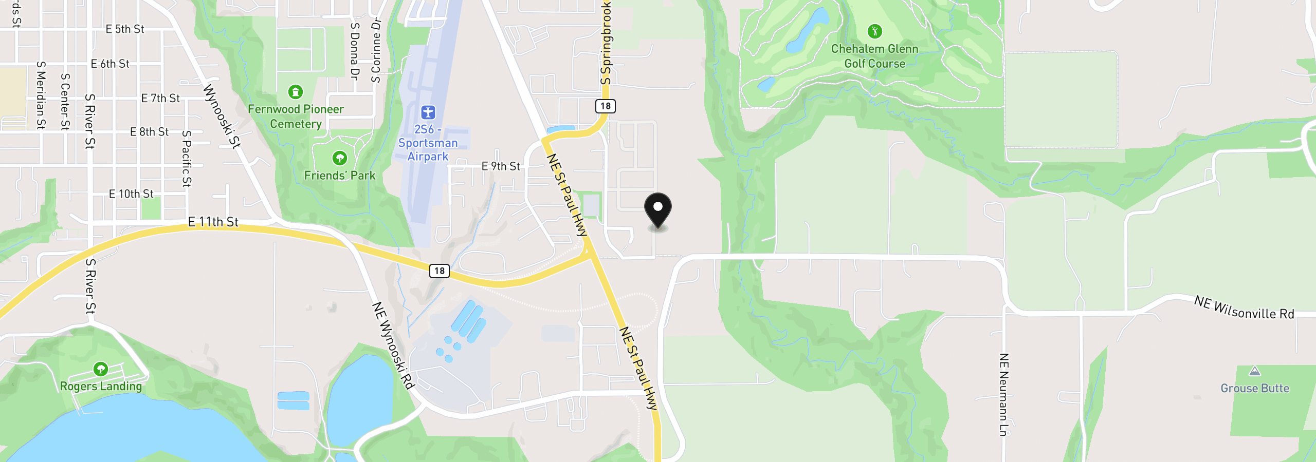 Map showing the location of 1000 S McKern Ct 23, Newberg, OR 97132