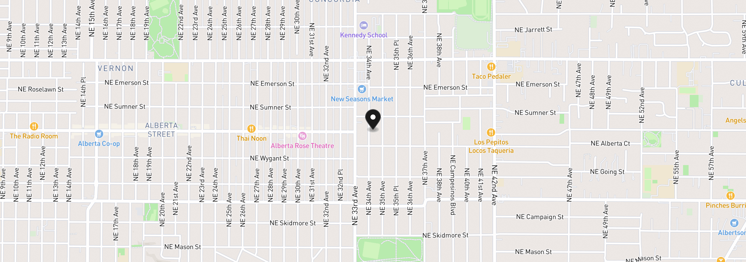 Map showing the location of 4950 NE 34th Ave, Portland, OR 97211