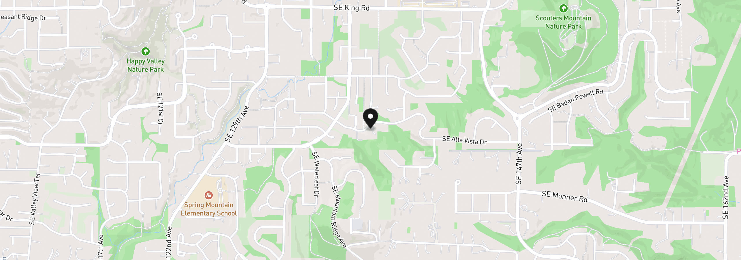 Map showing the location of 13658 SE Snowfire Dr, Happy Valley, OR 97086