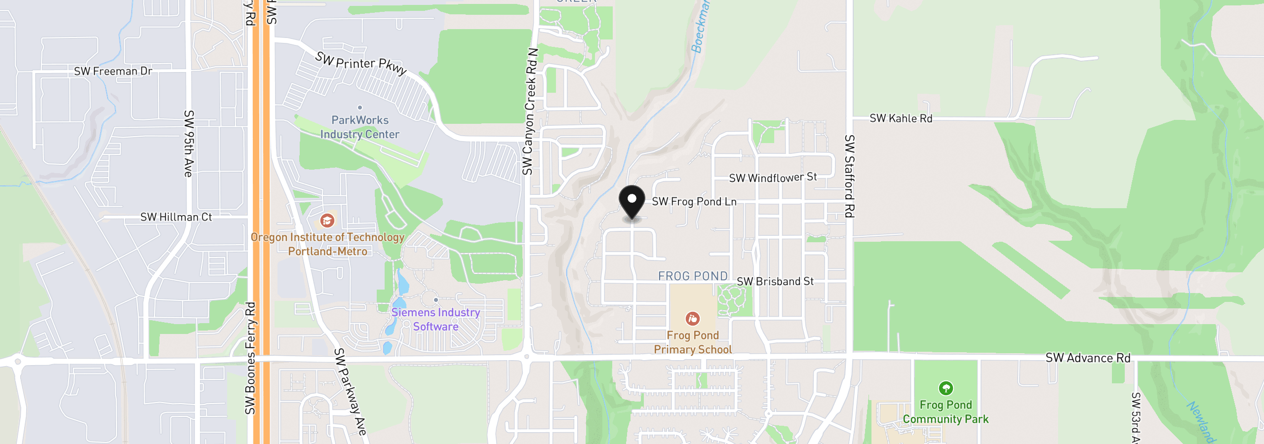 Map showing the location of 27449 SE Painter Dr, Wilsonville, OR 97070
