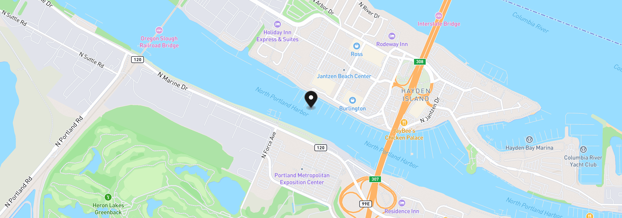 Map showing the location of 1819 N Jantzen Ave, Portland, OR 97217