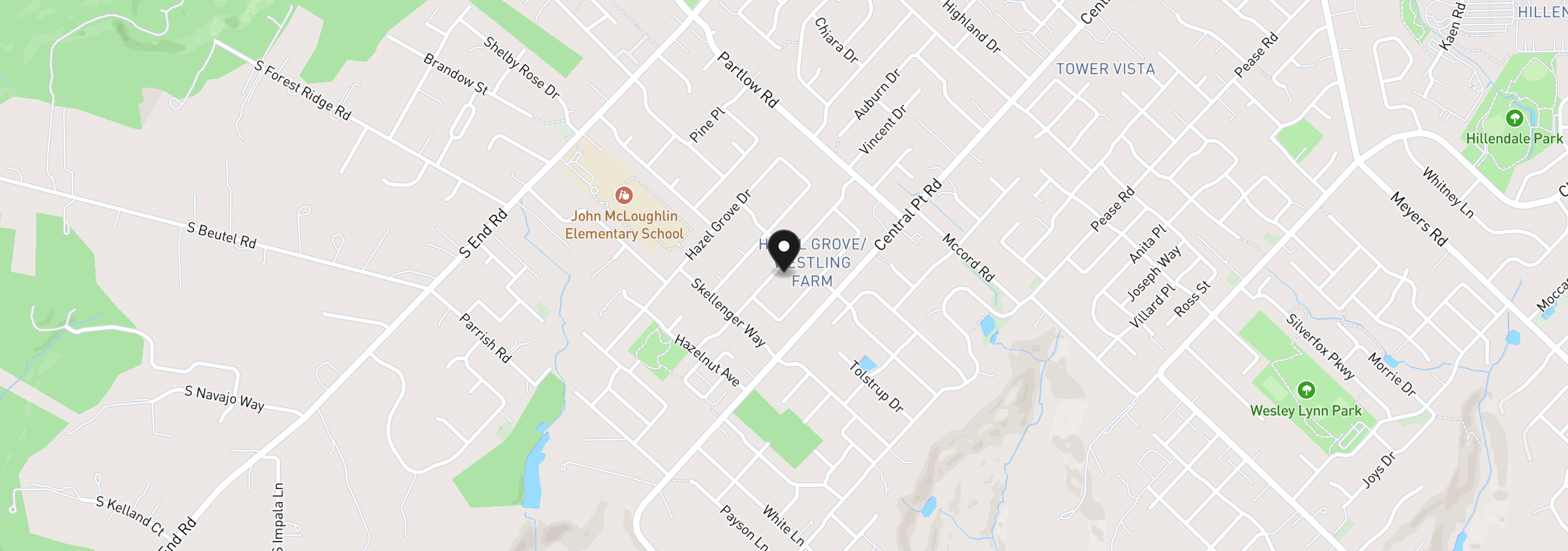 Map showing the location of 19404 Vincent Dr, Oregon City, OR 97045