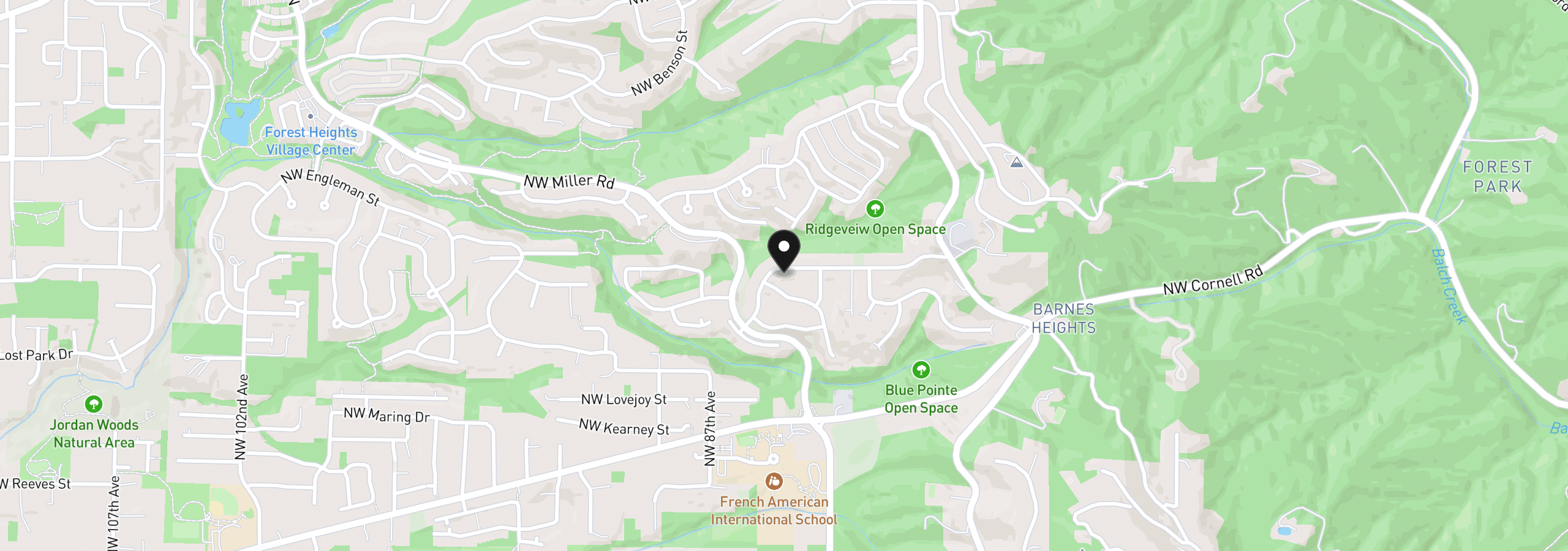 Map showing the location of 8408 NW Hawkins Blvd, Portland, OR 97229