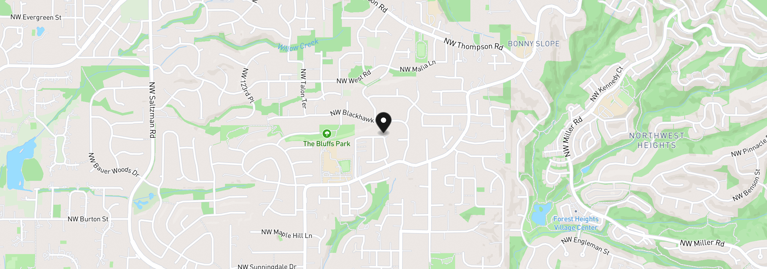 Map showing the location of 11471 NW Knightsview Ln, Portland, OR 97229