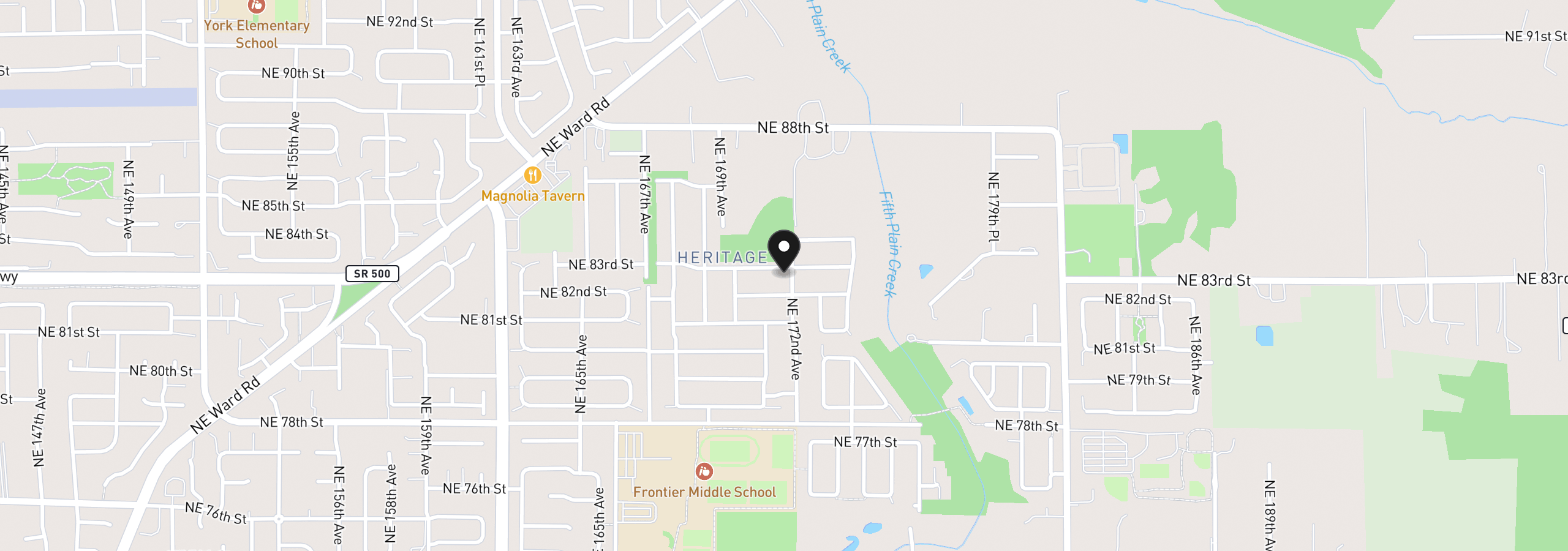 Map showing the location of 17115 NE 83rd St, Vancouver, Wa 98682