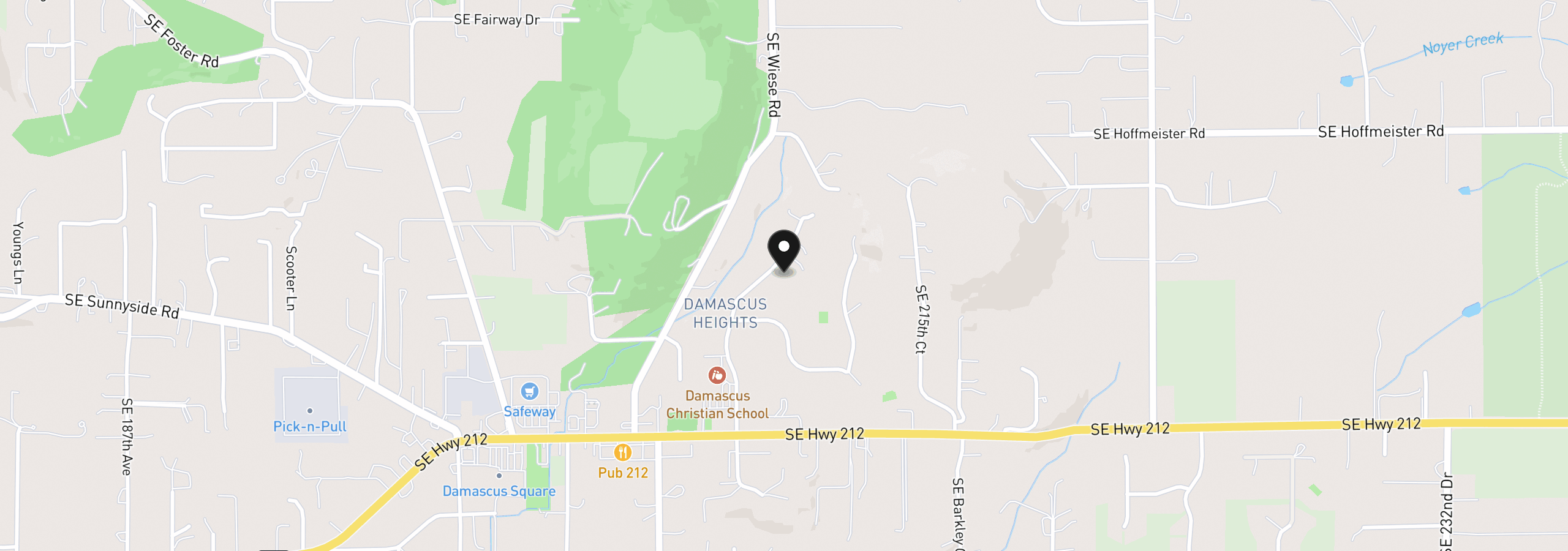 Map showing the location of 13900 SE Rust Way, Damascus, OR 97089
