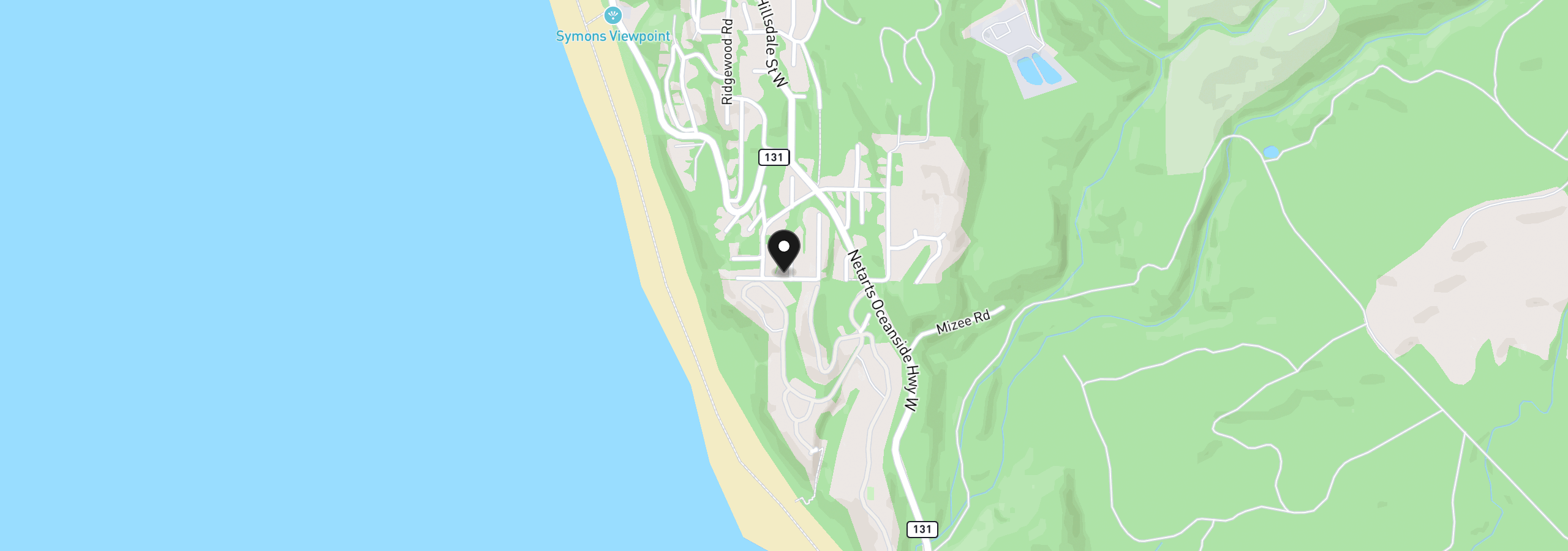Map showing the location of 120 Crescent St, Oceanside, OR 97134