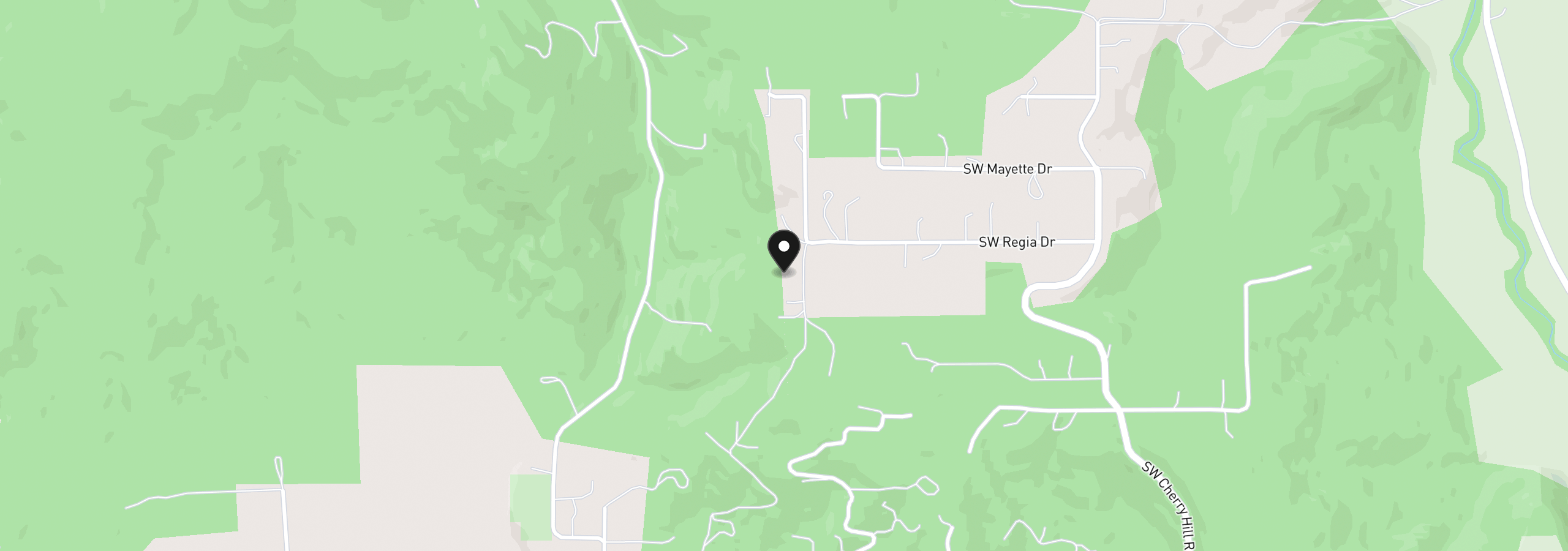 Map showing the location of SW Regia Dr, Sheridan, OR 97378