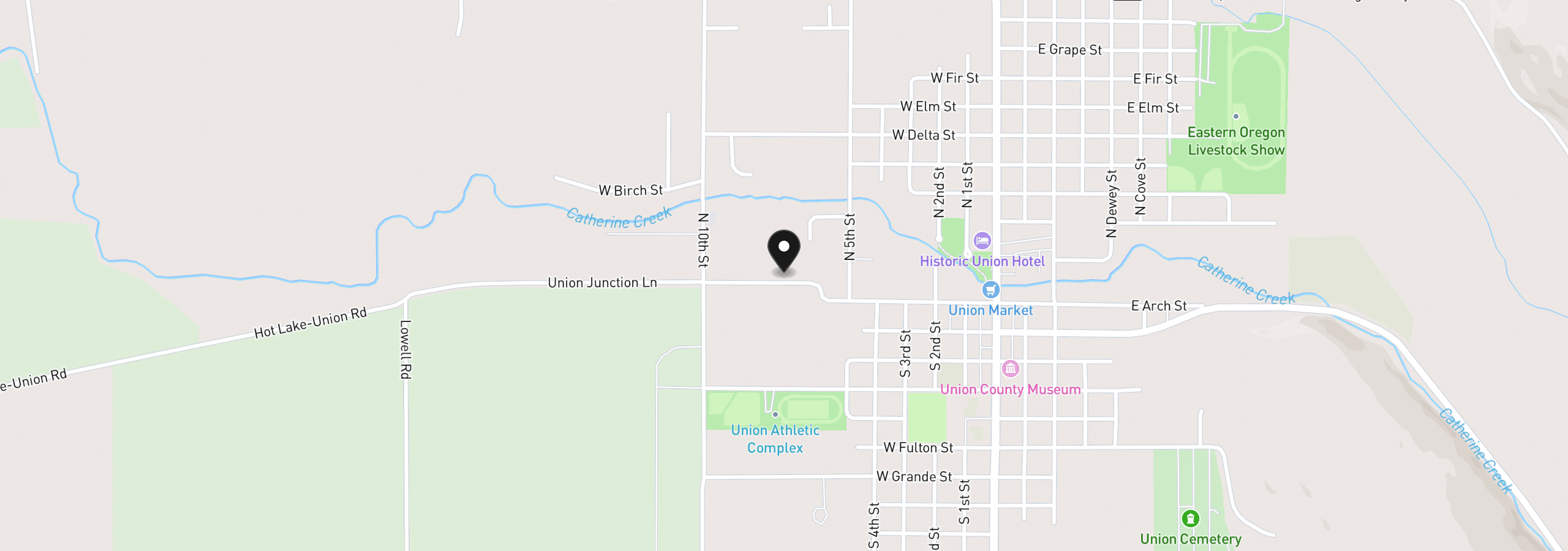Map showing the location of 845 W Arch St, Union, OR 97883