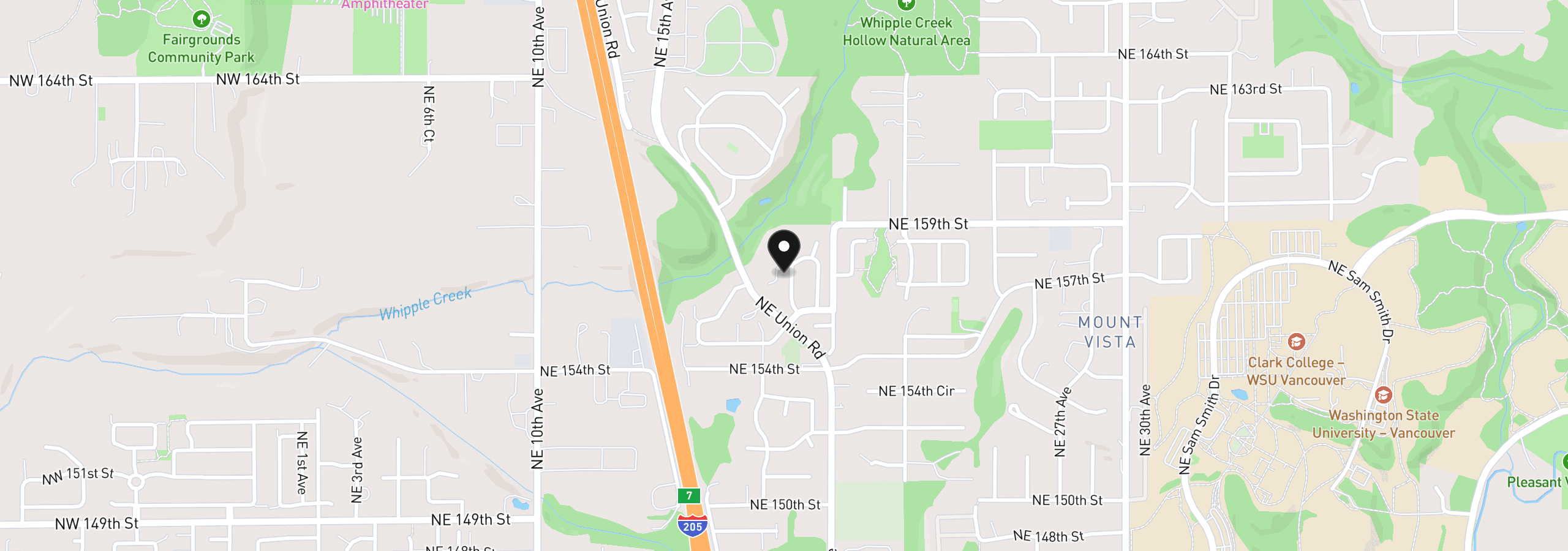 Map showing the location of 15706 NE 18th Ave, Vancouver, Wa 98686