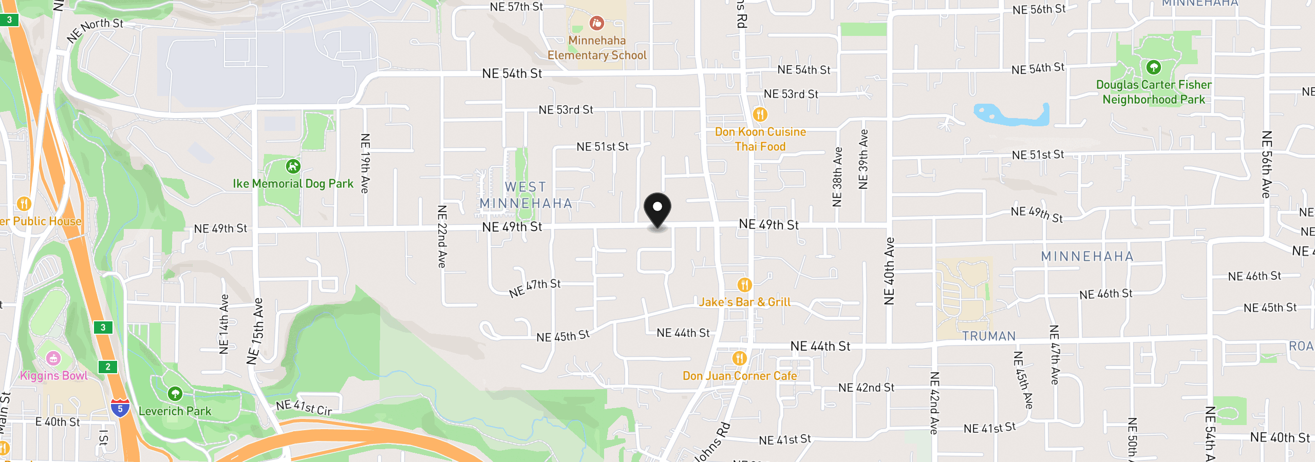 Map showing the location of 3005 NE 49th St, Vancouver, Wa 98663