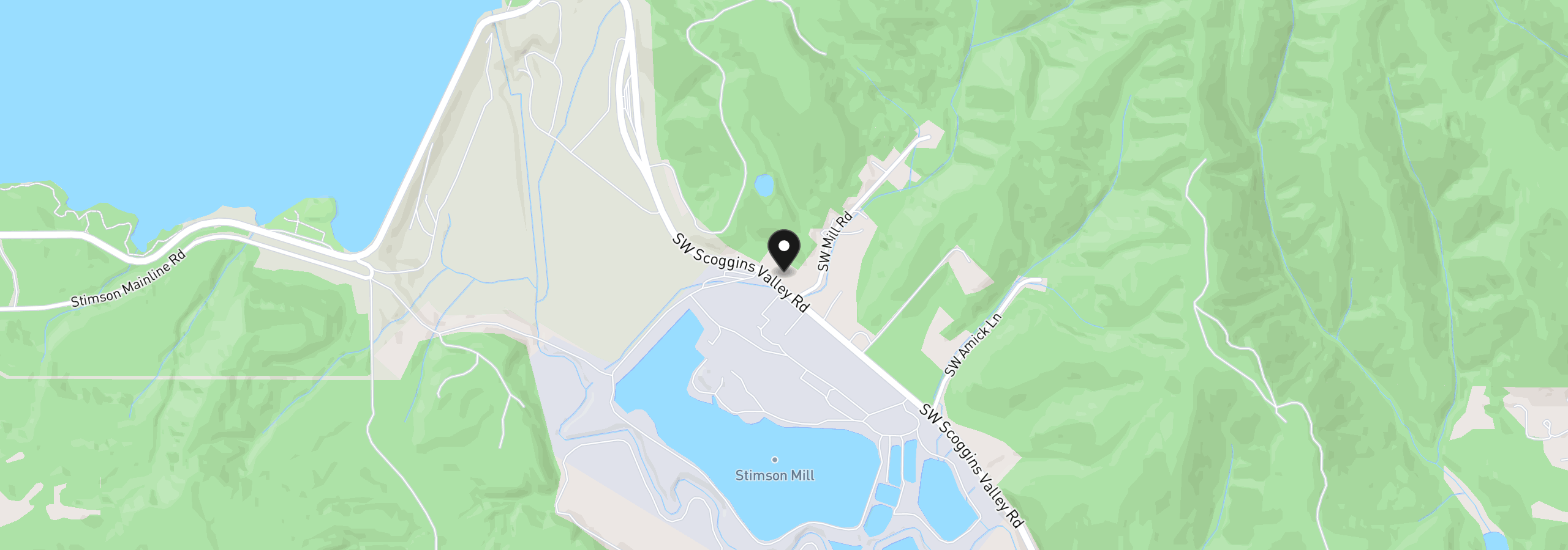 Map showing the location of 49719 SW Scoggins Valley Rd, Gaston, OR 97119
