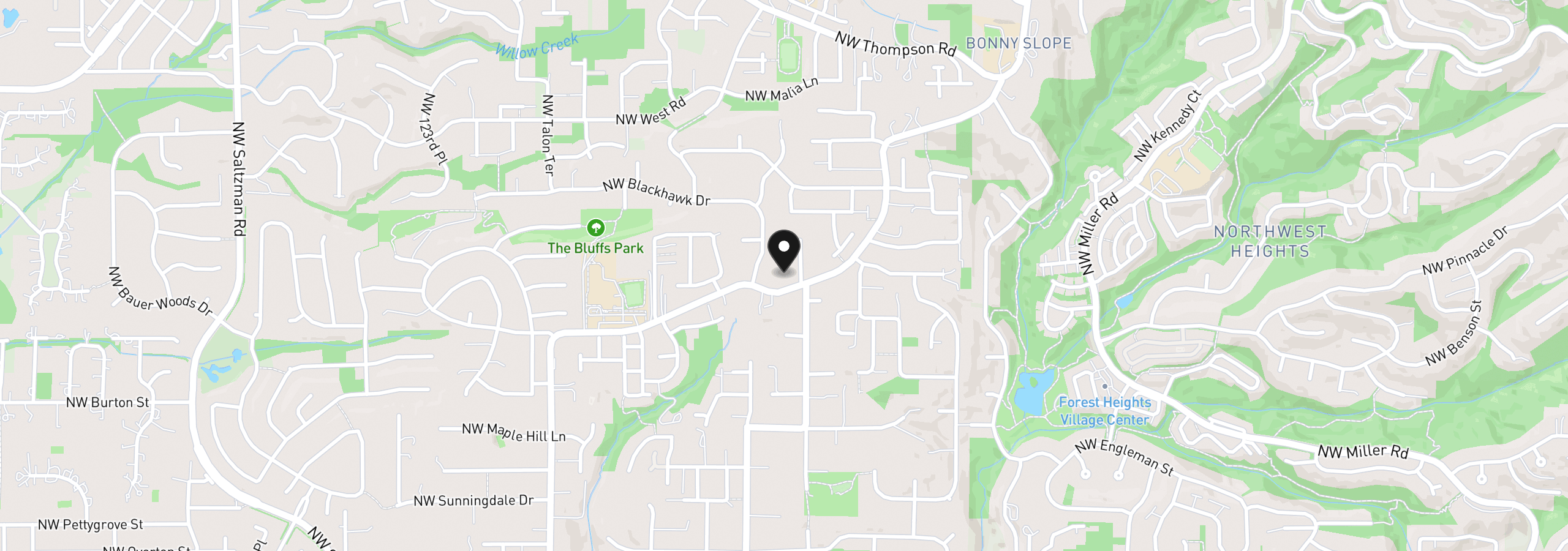 Map showing the location of 11165 NW McDaniel Rd, Portland, OR 97229