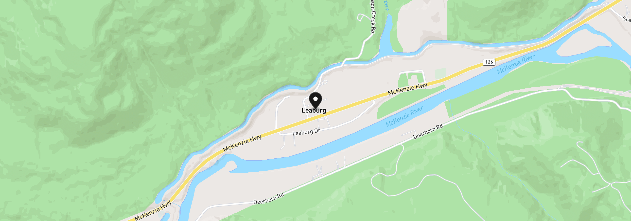 Map showing the location of 89713 Upper Johnson Creek Rd, Walterville, OR 97489