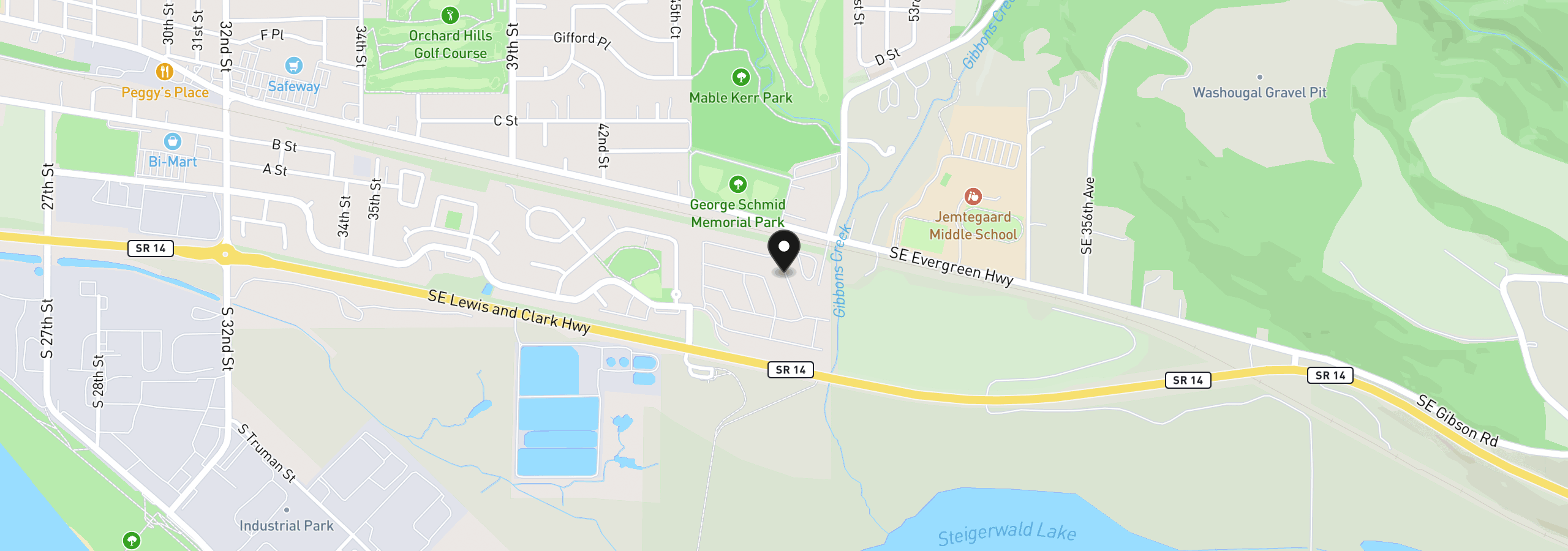 Map showing the location of 4501 Addy St 116, Washougal, Wa 98671