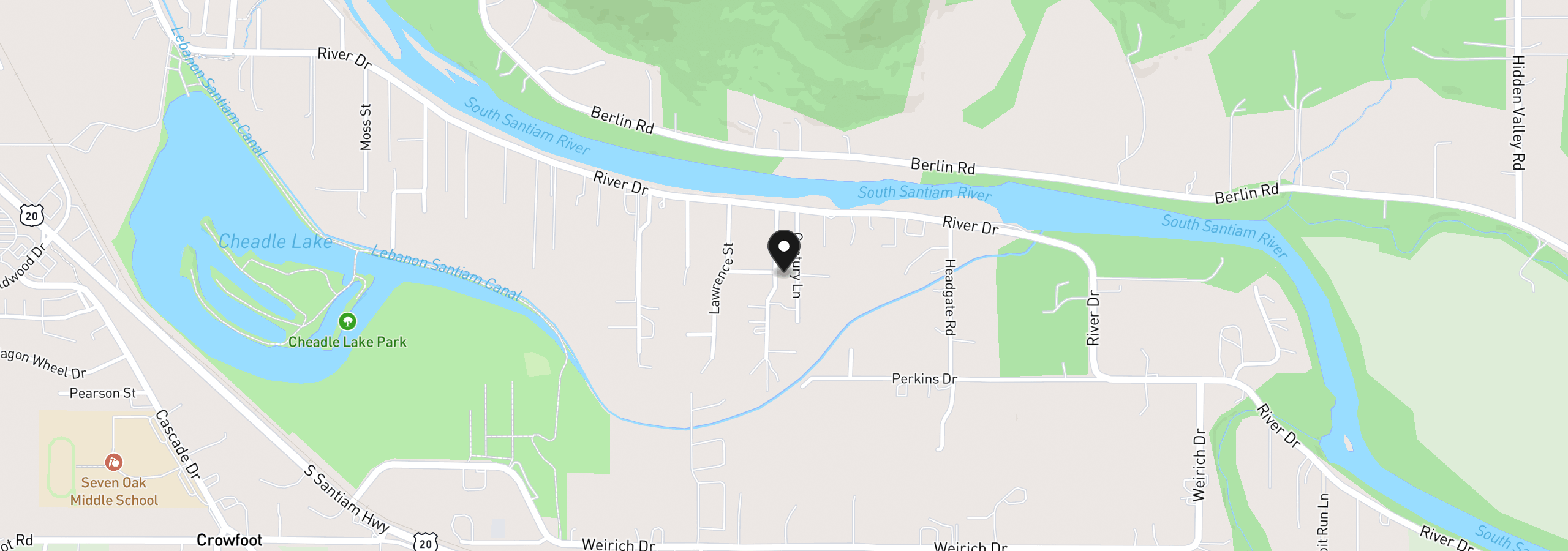 Map showing the location of 31835 Eastway St, Lebanon, OR 97355