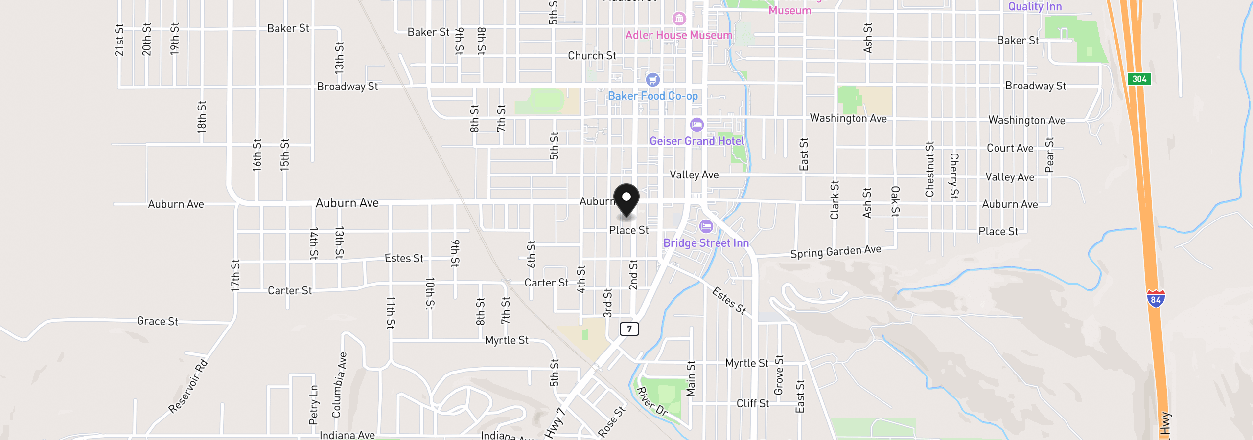 Map showing the location of 1613 2nd St, Baker City, OR 97814