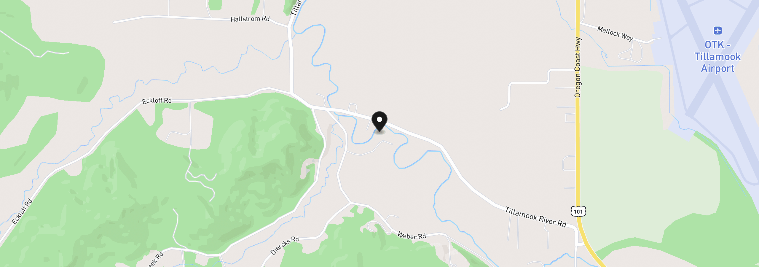 Map showing the location of 1400 Blaser Road, Tillamook, OR 97141