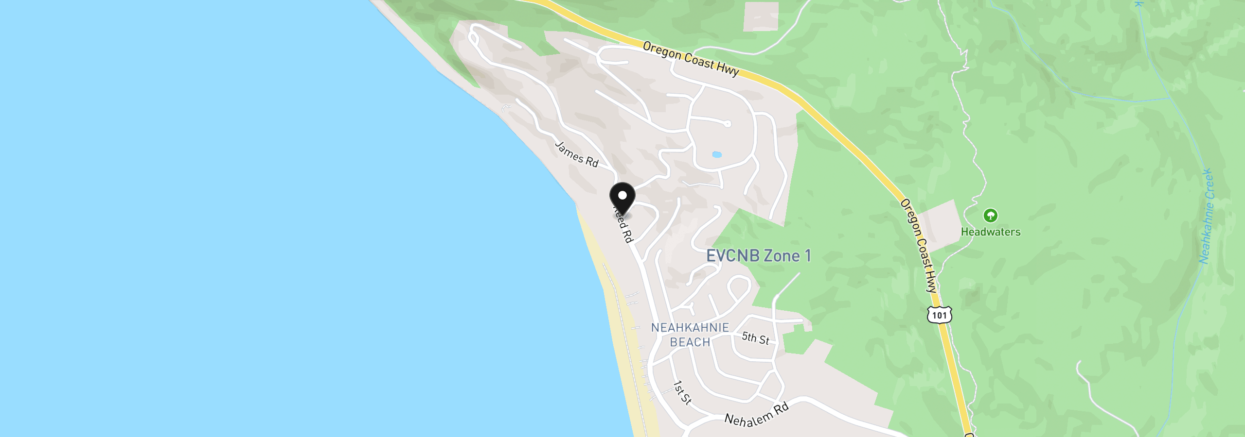 Map showing the location of Vantage Rd, Manzanita, OR 97130