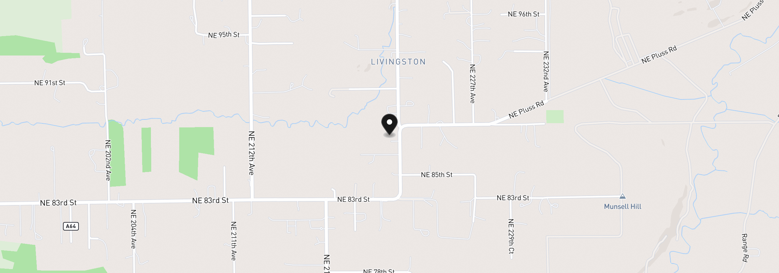 Map showing the location of 8708 NE 222nd Ave, Vancouver, Wa 98682