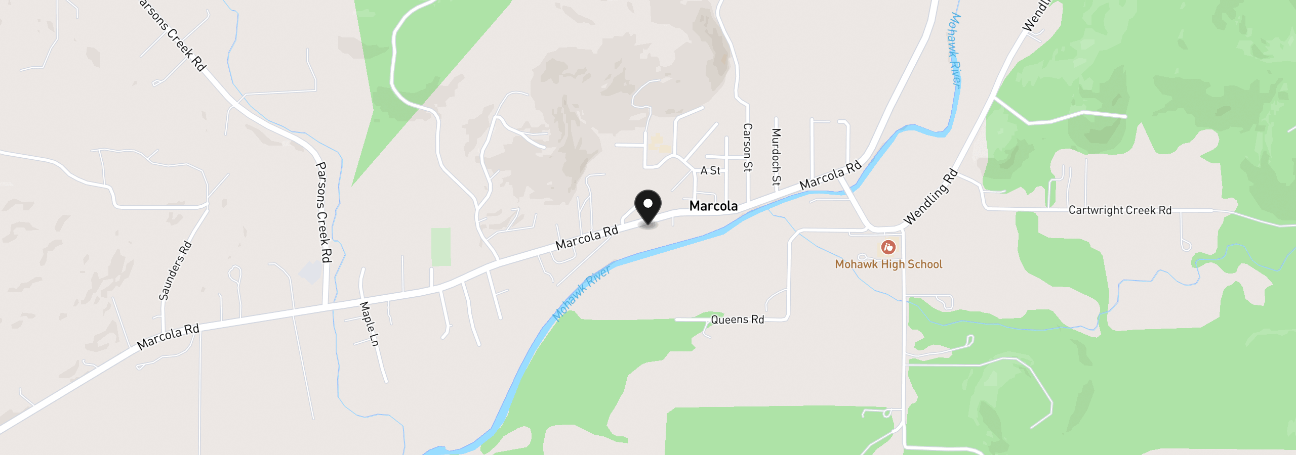 Map showing the location of 92133 Marcola Rd, Marcola, OR 97454