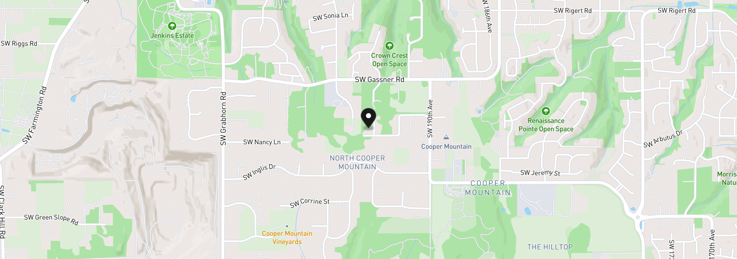 Map showing the location of 19455 SW Heightsview Dr, Beaverton, OR 97007