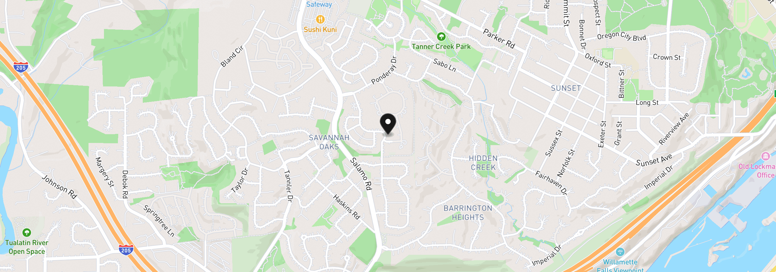 Map showing the location of 3131 Coeur D Alene Dr, West Linn, OR 97068
