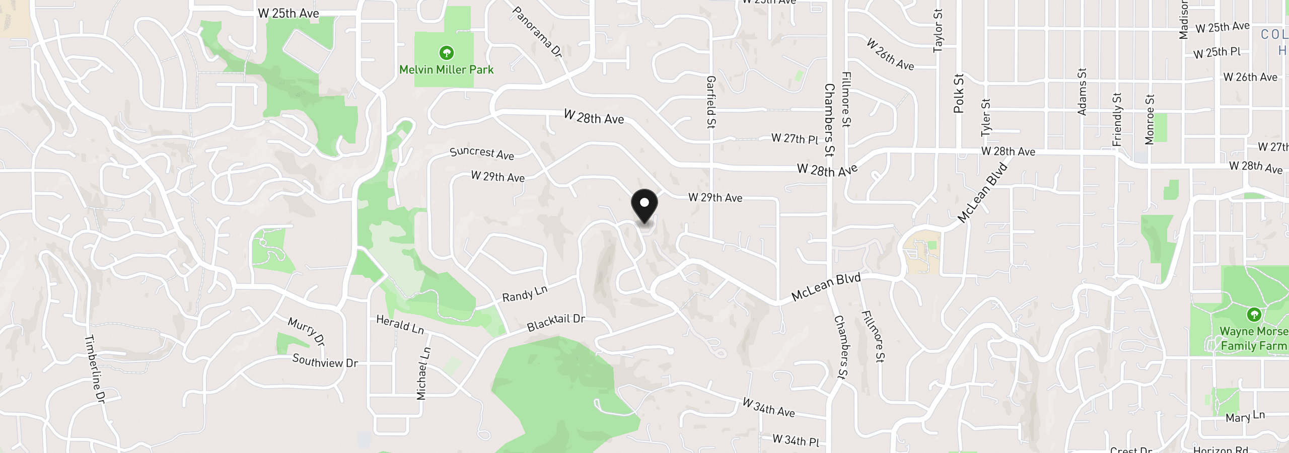 Map showing the location of 3071 Soloman Loop, Eugene, OR 97405
