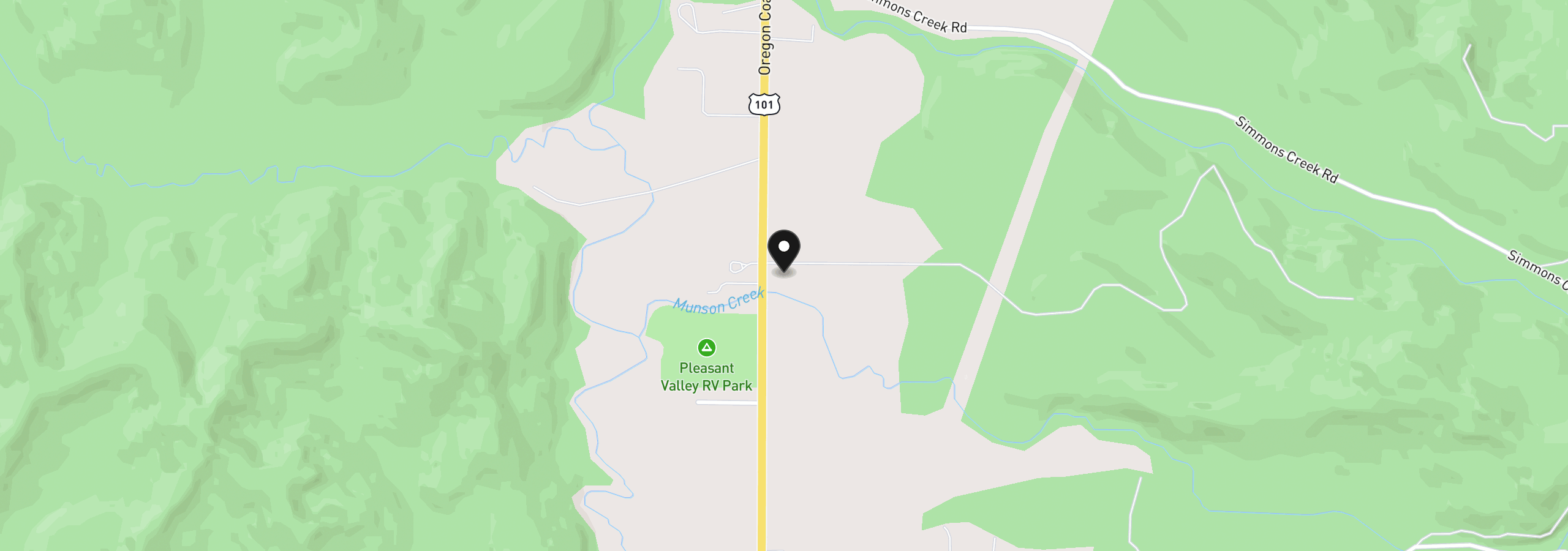 Map showing the location of 11605 Highway 101, Tillamook, OR 97141