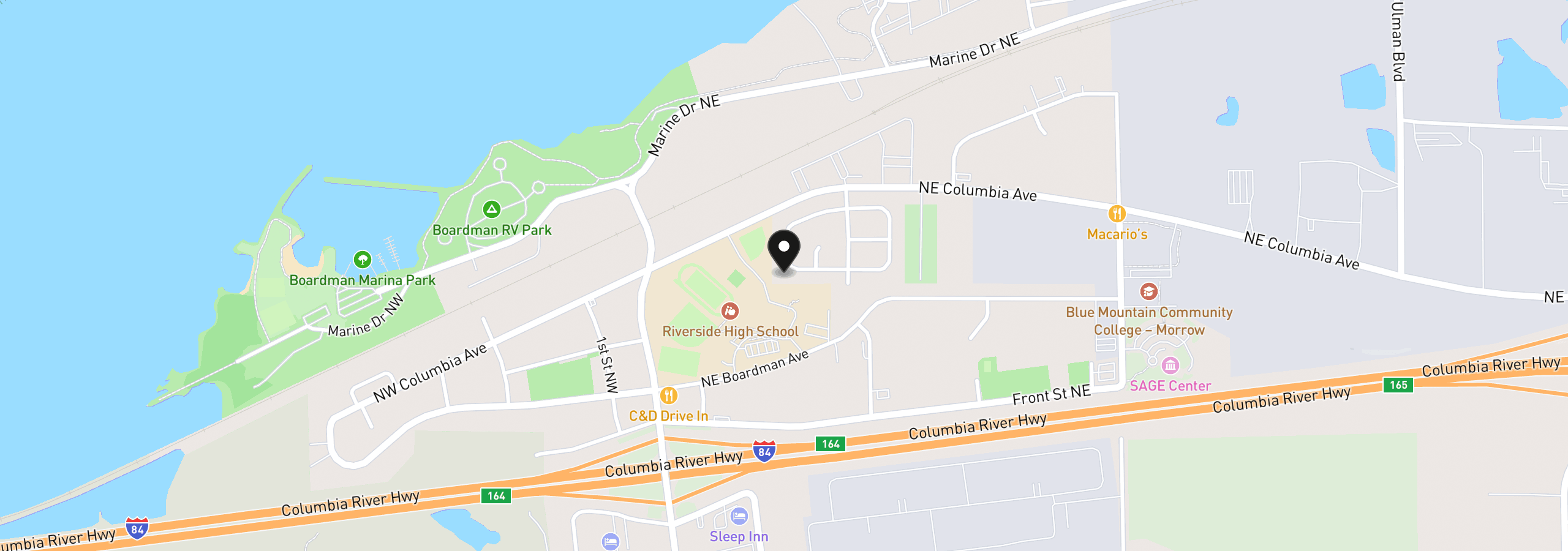 Map showing the location of 225 NE Marshall Loop, Boardman, OR 97818