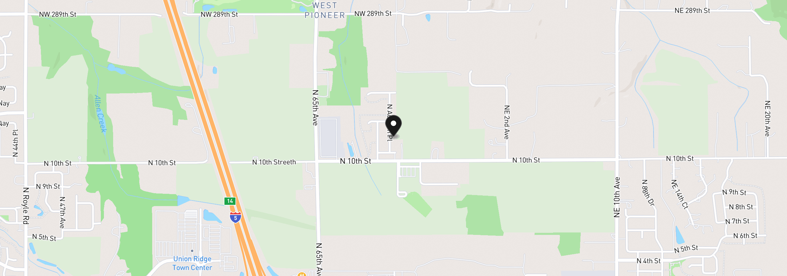 Map showing the location of 1128 N Auburn Pl, Ridgefield, Wa 98642