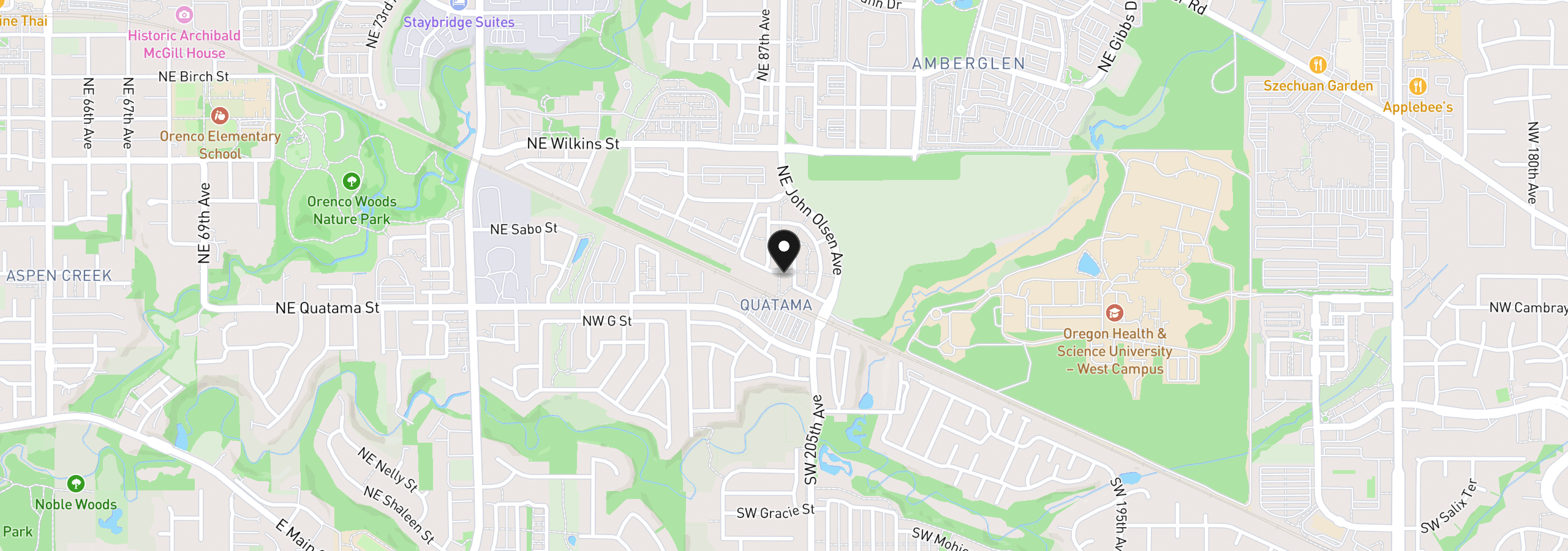 Map showing the location of 627 NE Garswood Ln, Hillsboro, OR 97006