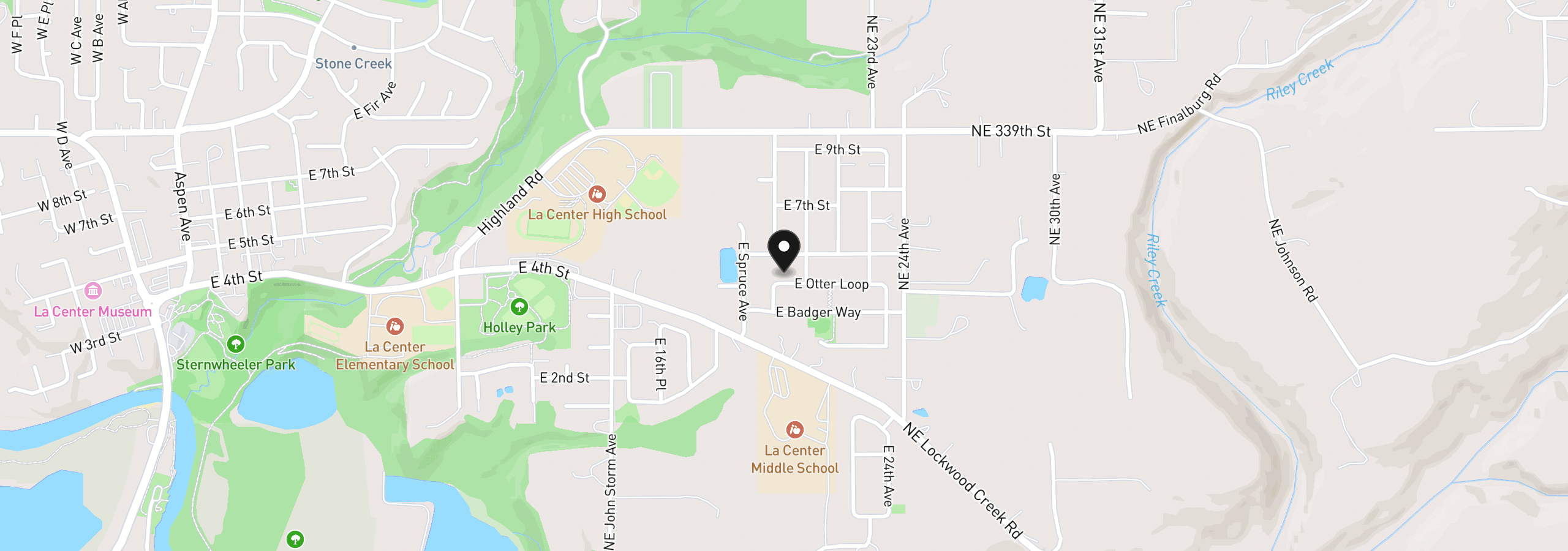 Map showing the location of 2035 E Otter Loop 66, La Center, Wa 98629