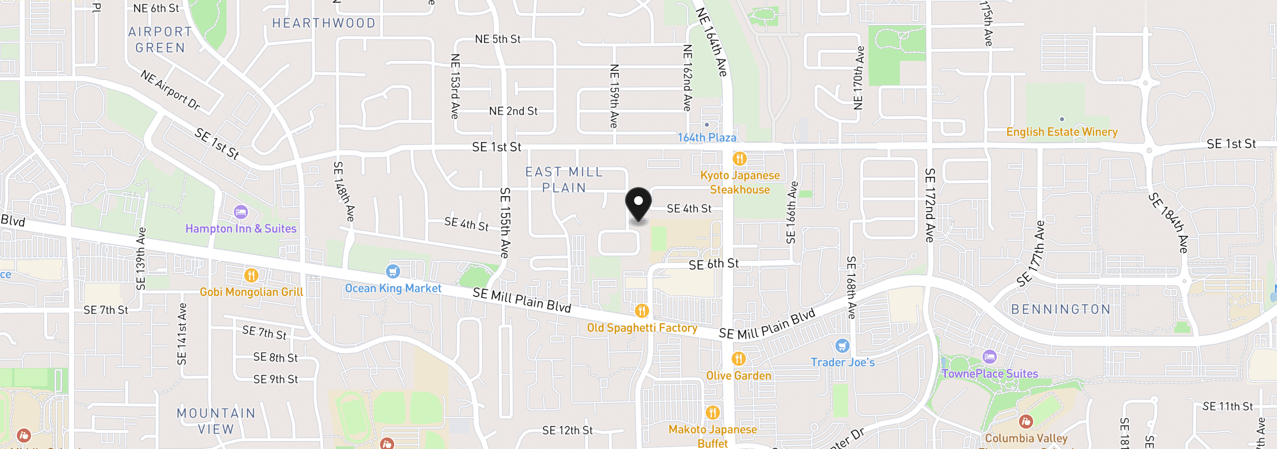 Map showing the location of 15910 SE 4th St, Vancouver, Wa 98684